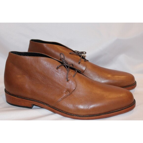 NISOLO MEN'S CHUKKA LEATHER BOOTS TOBACCO BROWN SZ 13 NWOB - Picture 1 of 6